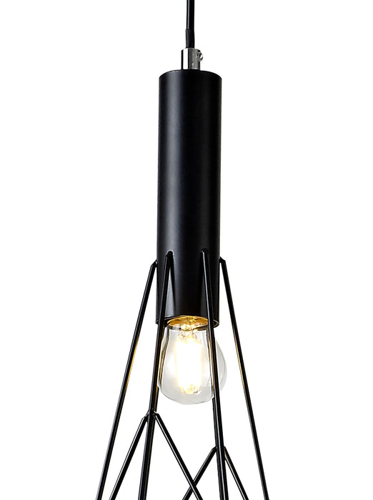 Deco Kristoff Linear Pendant 3 Light E27 Black • D0488