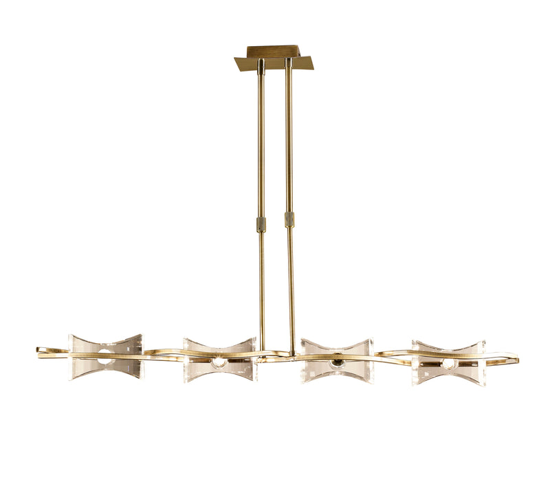 Mantra M0880AB Kromo Linear Telescopic 4 Light G9 Line, Antique Brass • M0880AB