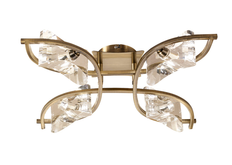 Mantra M0883AB Kromo Ceiling 4 Light G9, Antique Brass • M0883AB