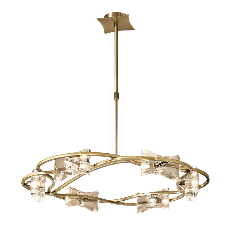 Mantra M0887AB Kromo Telescopic 6 Light G9 Round, Antique Brass • M0887AB
