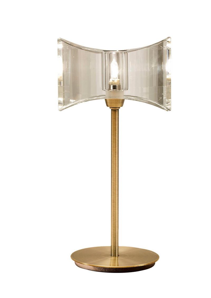 Mantra M0894AB Kromo Table Lamp 1 Light G9 Sraight Frame, Antique Brass • M0894AB