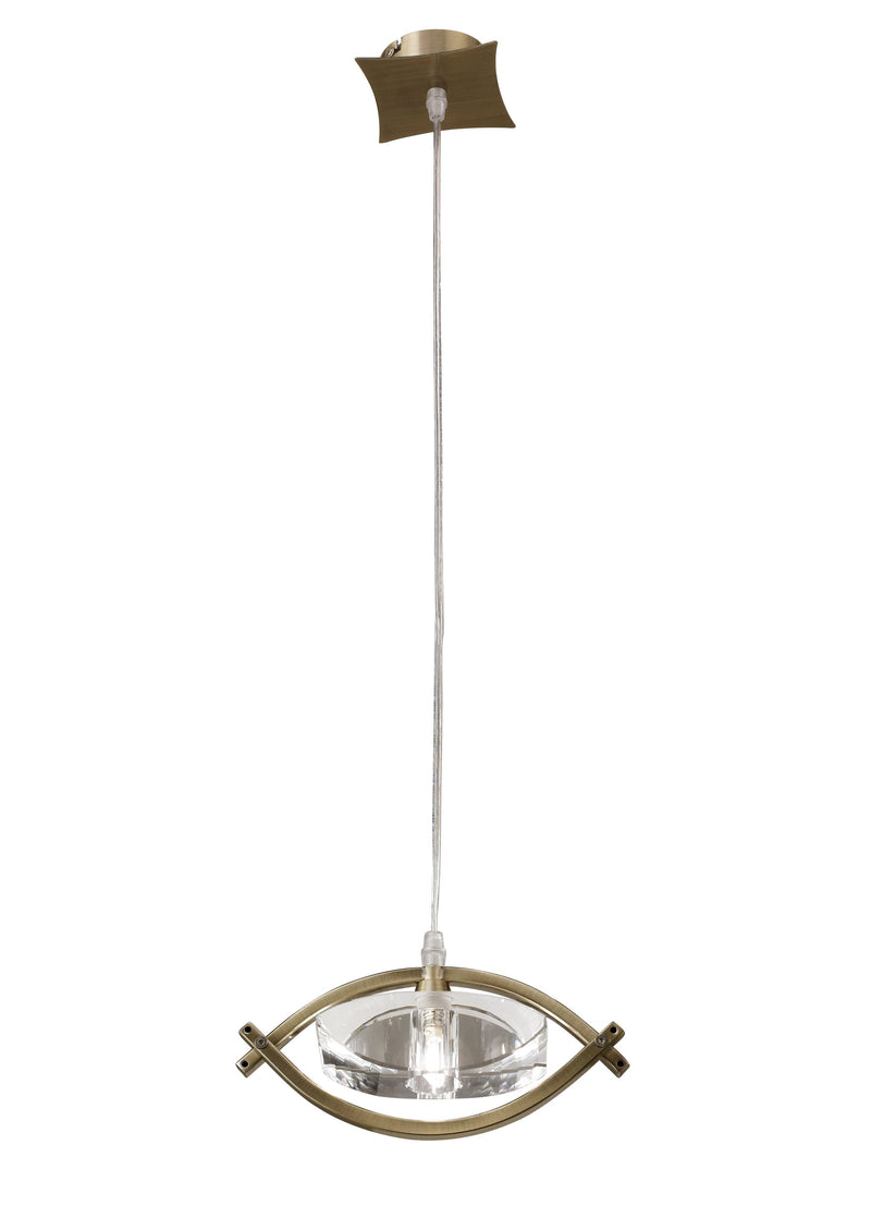 Mantra M0899AB Kromo Pendant 1 Light G9, Antique Brass • M0899AB