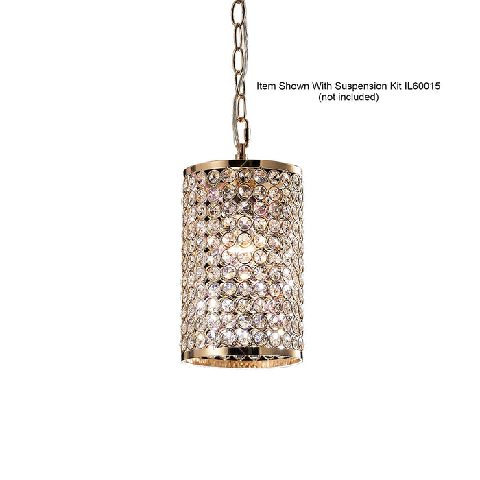 Diyas Kudo Cylinder Non-Electric SHADE ONLY French Gold/Crystal • IL30761
