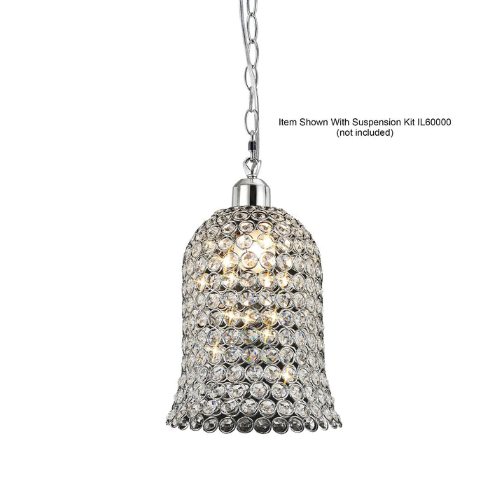 Diyas Kudo Bell Non-Electric SHADE ONLY Polished Chrome/Crystal • IL60001