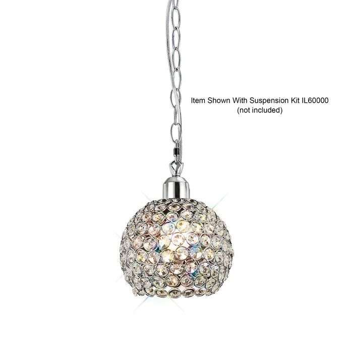 Diyas Kudo Ball Non-Electric SHADE ONLY Polished Chrome/Crystal • IL60004