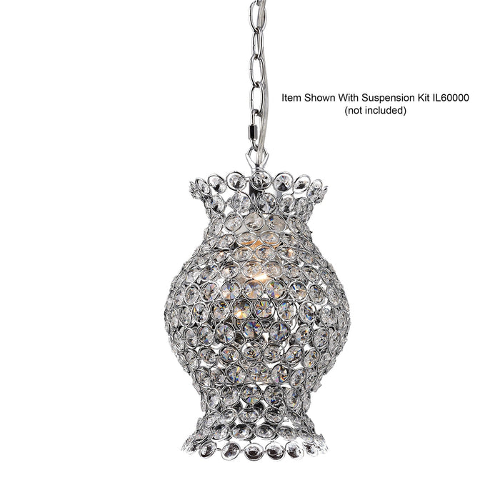 Diyas IL60006 Kudo Crystal Vase Non-Electric SHADE ONLY Polished Chrome/Crystal • IL60006