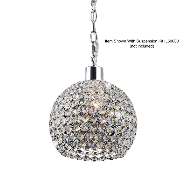 Diyas Kudo Crystal Ball Non-Electric SHADE ONLY Polished Chrome/Crystal • IL60007