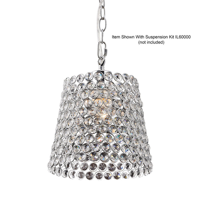 Diyas Kudo Crystal Lamp Non-Electric SHADE ONLY Polished Chrome/Crystal • IL60008
