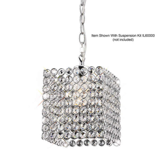 Diyas Kudo Crystal Square Non-Electric SHADE ONLY Polished Chrome/Crystal • IL60009