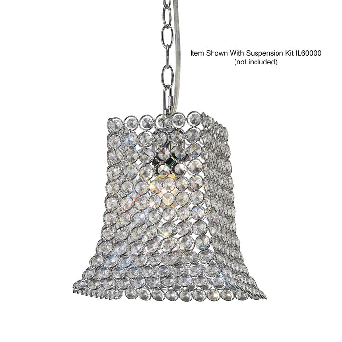 Diyas Kudo Crystal Curved Trapezium Non-Electric SHADE ONLY Polished Chrome/Crystal • IL60019