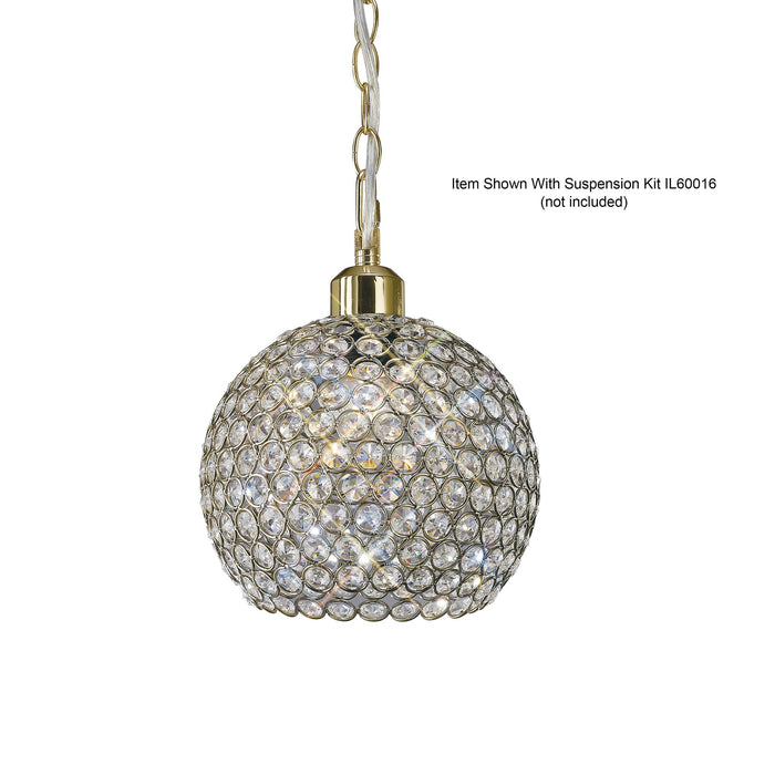 Diyas Kudo Crystal Ball Non-Electric SHADE ONLY Antique Brass/Crystal • IL60032