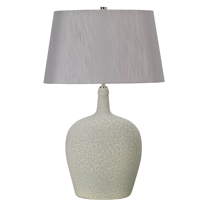 Elstead Lighting LAMBETH-TL Lambeth Single Light Table Lamp Complete With Silver Faux Silk Shade