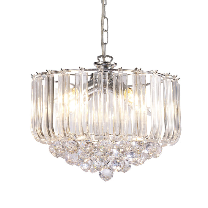 Deco Lana Pendant With Acrylic Spheres, 3 Light E14 Polished Chrome Finish • D0419