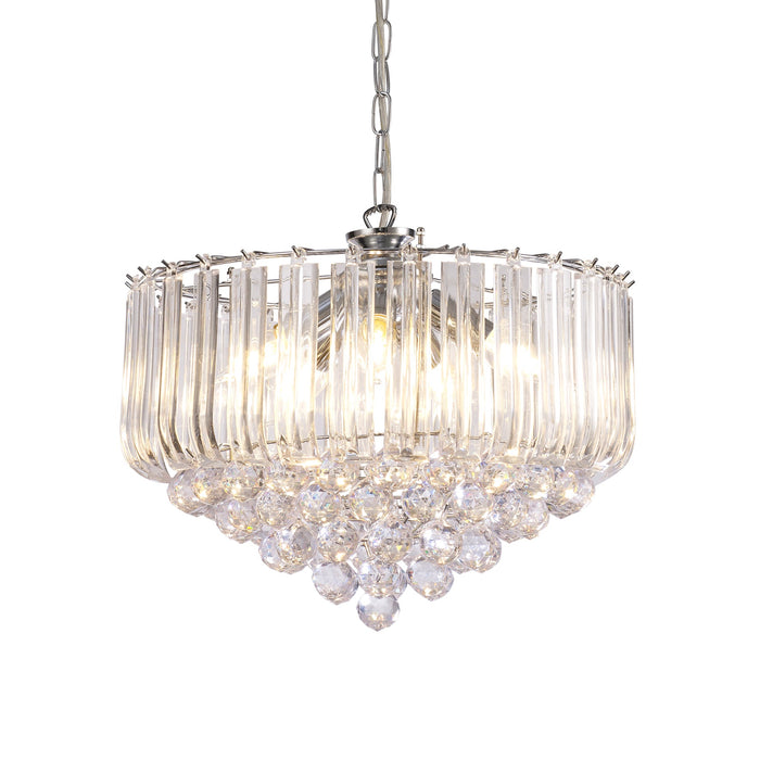 Deco Lana Pendant With Acrylic Spheres, 5 Light E14 Polished Chrome Finish • D0420