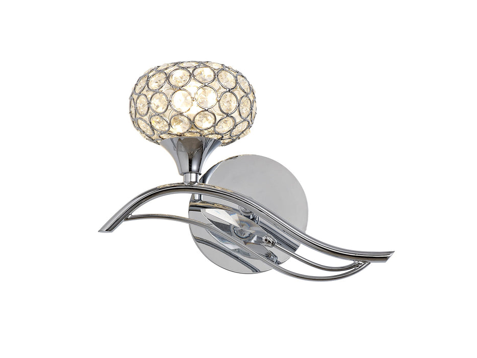 Diyas Leimo Wall Lamp Switched 1 Light G9 Left Polished Chrome/Crystal • IL30951/L