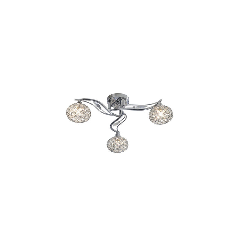 Diyas Leimo Ceiling 3 Light G9 Polished Chrome/Crystal • IL30953