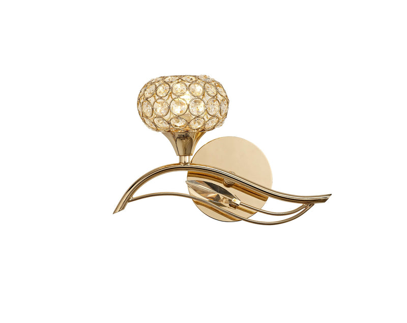 Diyas Leimo Wall Lamp Switched 1 Light G9 Left French Gold/Crystal • IL30961/L