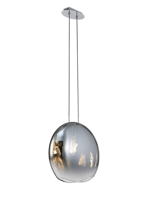 Mantra M6185 Lens Pendant 40cm Round, 1 x E27 (Max 40W) Chrome Glass • M6185