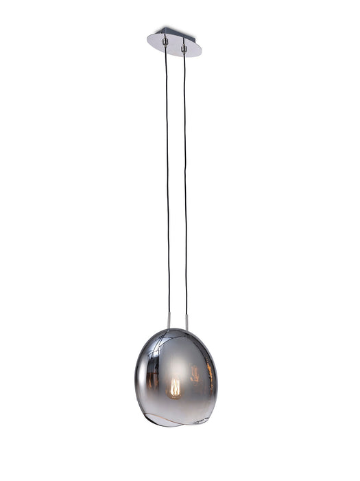 Mantra M6186 Lens Pendant 25cm Round, 1 x E14 (Max 40W) Chrome Glass • M6186