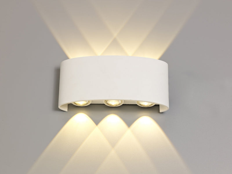 Deco Leoni Up & Downward Lighting Wall Light, 6W LED 3000K, Sand White, 500lm, IP54, 3yrs Warranty • D0450