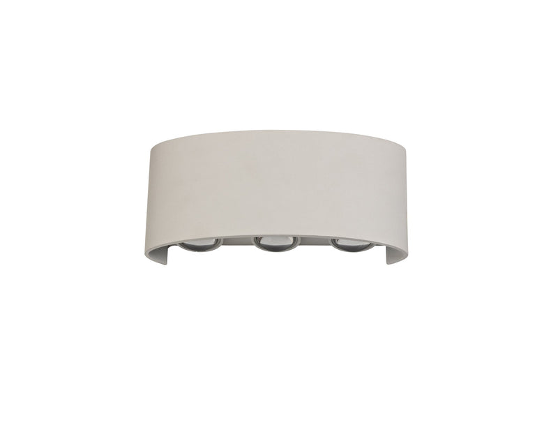 Deco Leoni Up & Downward Lighting Wall Light, 6W LED 3000K, Sand White, 500lm, IP54, 3yrs Warranty • D0450