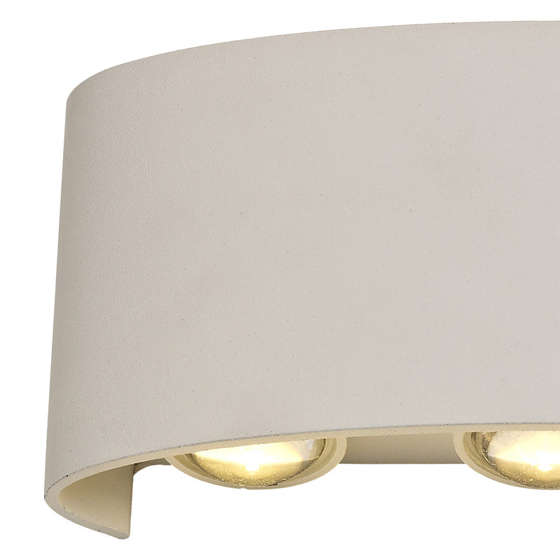Deco Leoni Up & Downward Lighting Wall Light, 6W LED 3000K, Sand White, 500lm, IP54, 3yrs Warranty • D0450