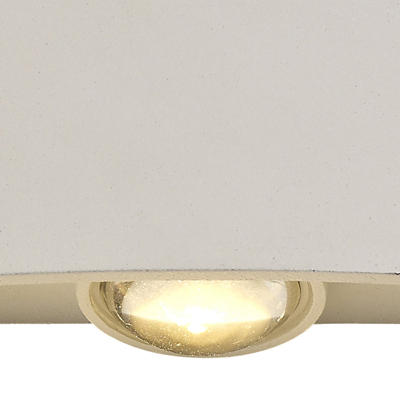 Deco Leoni Up & Downward Lighting Wall Light, 6W LED 3000K, Sand White, 500lm, IP54, 3yrs Warranty • D0450