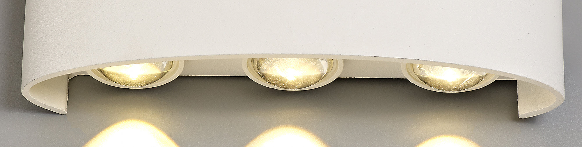 Deco Leoni Up & Downward Lighting Wall Light, 6W LED 3000K, Sand White, 500lm, IP54, 3yrs Warranty • D0450
