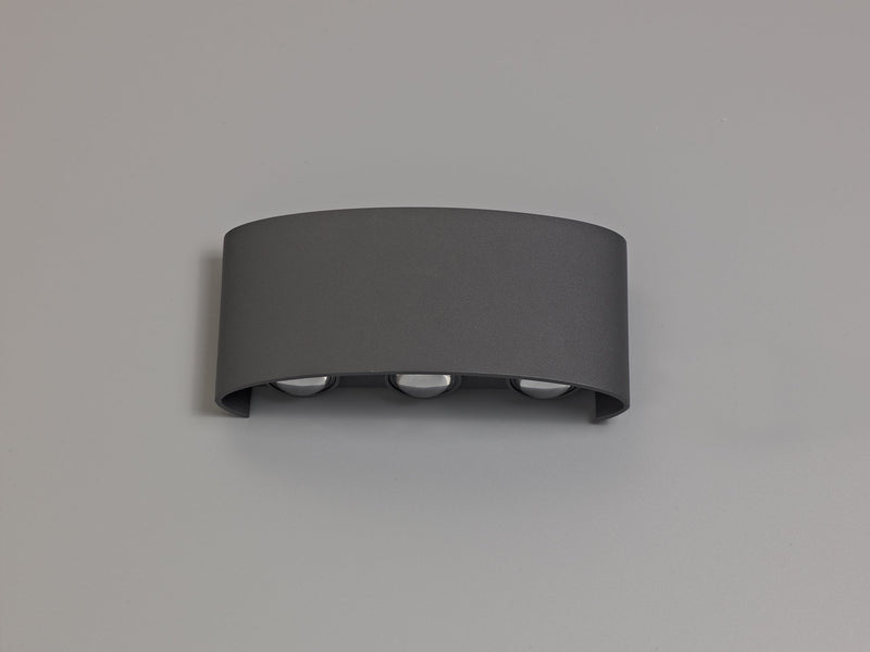 Deco Leoni Up & Downward Lighting Wall Light, 6W LED 3000K, Anthracite, 500lm, IP54, 3yrs Warranty • D0451