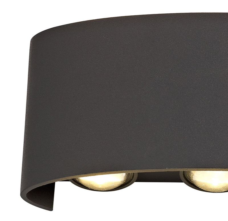 Deco Leoni Up & Downward Lighting Wall Light, 6W LED 3000K, Anthracite, 500lm, IP54, 3yrs Warranty • D0451