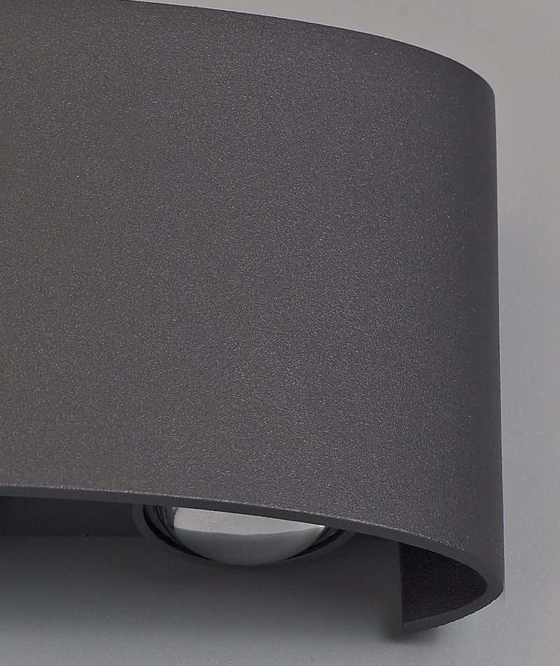 Deco Leoni Up & Downward Lighting Wall Light, 6W LED 3000K, Anthracite, 500lm, IP54, 3yrs Warranty • D0451