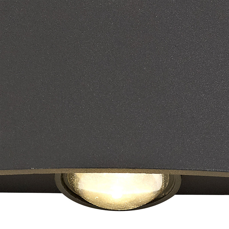 Deco Leoni Up & Downward Lighting Wall Light, 6W LED 3000K, Anthracite, 500lm, IP54, 3yrs Warranty • D0451