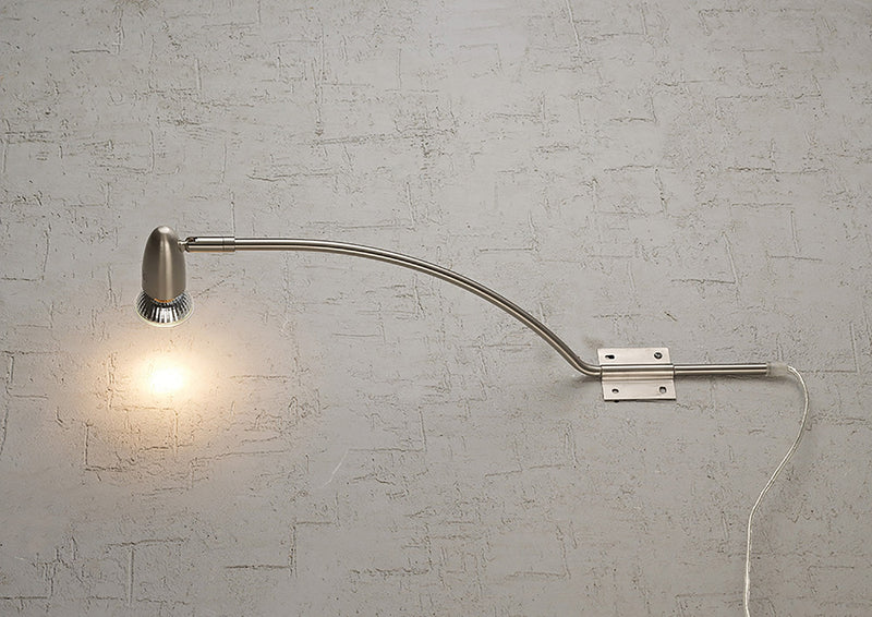 Deco Lex (Set Of 2) Over Cabinet 1 Light GU10 With Adjustable Head And 2m Cable c/w BS Plug Satin Nickel • D0211