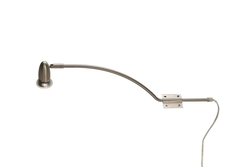 Deco Lex (Set Of 2) Over Cabinet 1 Light GU10 With Adjustable Head And 2m Cable c/w BS Plug Satin Nickel • D0211