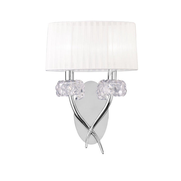 Mantra M4634/S Loewe Wall Lamp 2 Light E14, Polished Chrome With White Shade • M4634/S