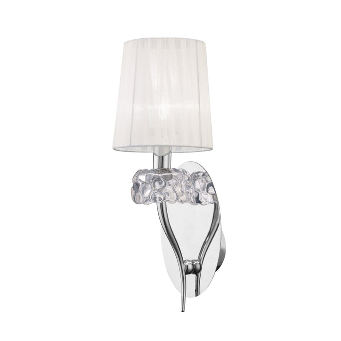 Mantra M4634AB/S Loewe Wall Lamp Switched 2 Light E14, Antique Brass With White Shade • M4635/S