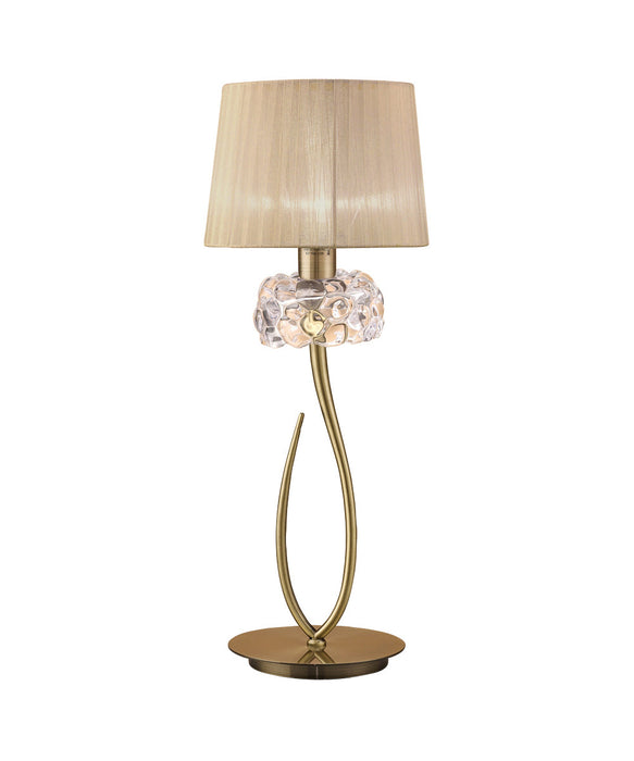 Mantra M4636AB Loewe Table Lamp 1 Light E27 Large, Antique Brass With Soft Bronze Shade • M4636AB/SB