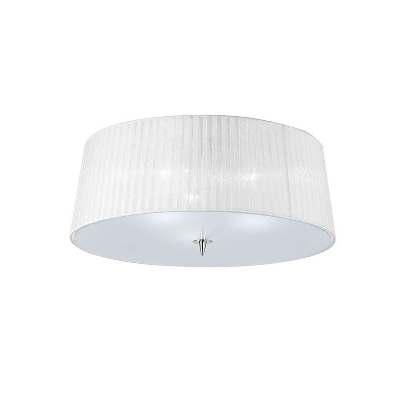 Mantra M4640 Loewe Ceiling 3 Light E27, Polished Chrome With White Shade • M4640