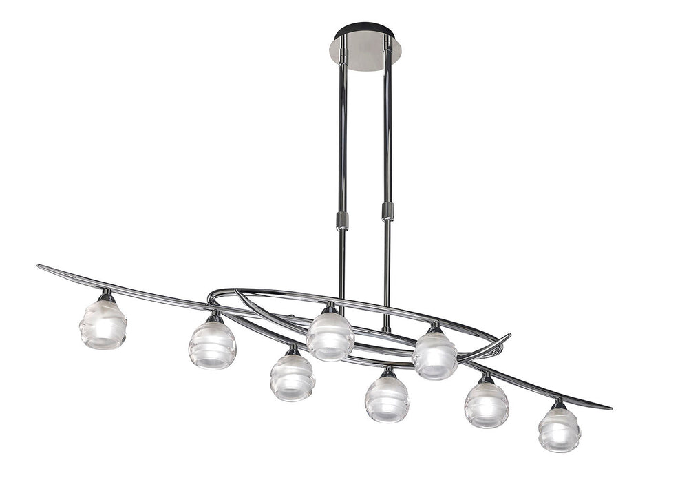 Mantra M1800 Loop Rectangular Telescopic 8 Light G9 ECO Line, Polished Chrome • M1800