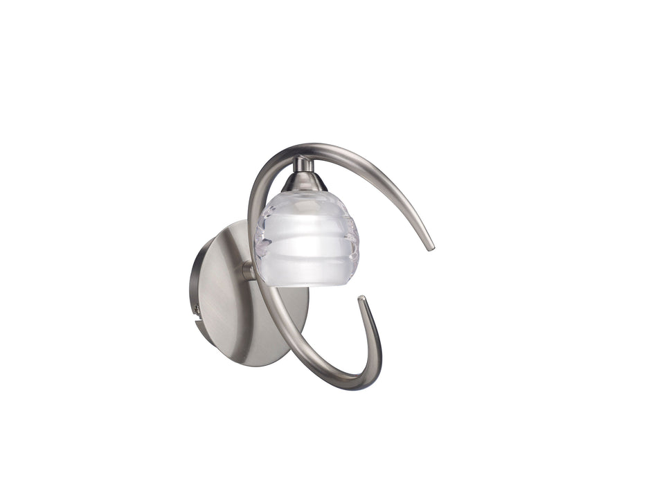 Mantra M1816/S Loop Wall Lamp Switched 1 Light G9 ECO, Satin Nickel • M1816/S