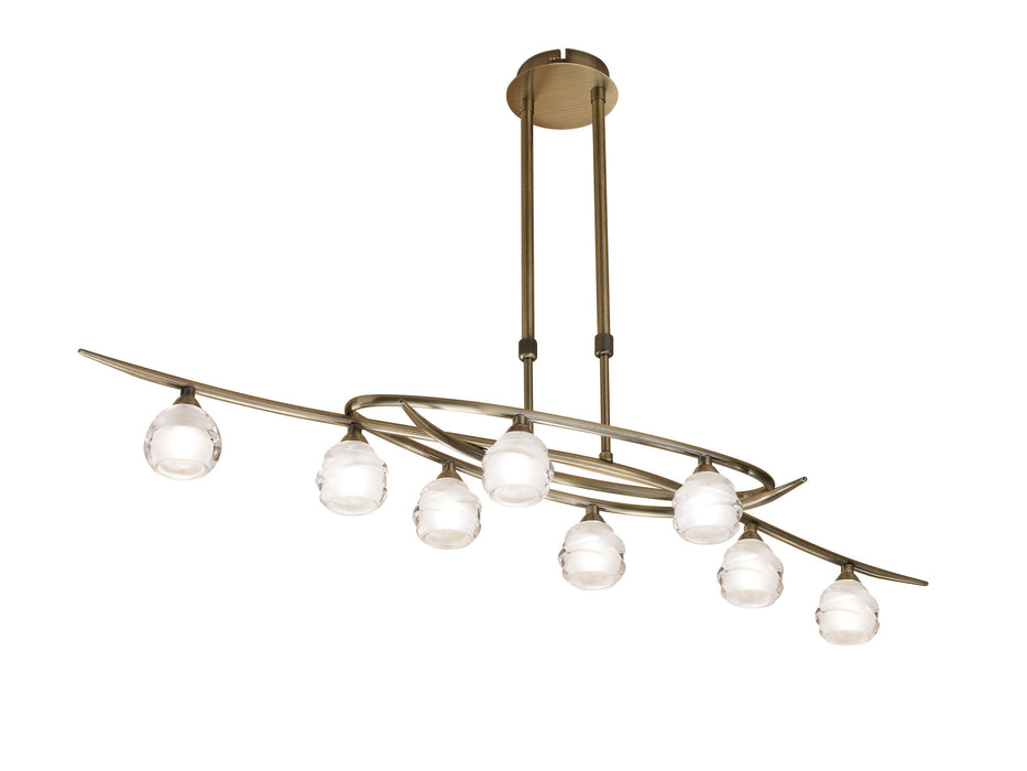 Mantra M1820 Loop Rectangular Telescopic 8 Light G9 ECO Line, Antique Brass • M1820