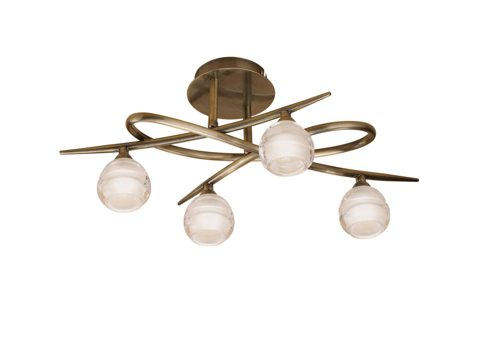 Mantra M1823 Loop Ceiling 4 Light G9 ECO, Antique Brass • M1823