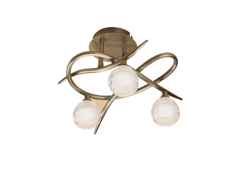 Mantra M1824 Loop Ceiling 3 Light G9 ECO, Antique Brass • M1824