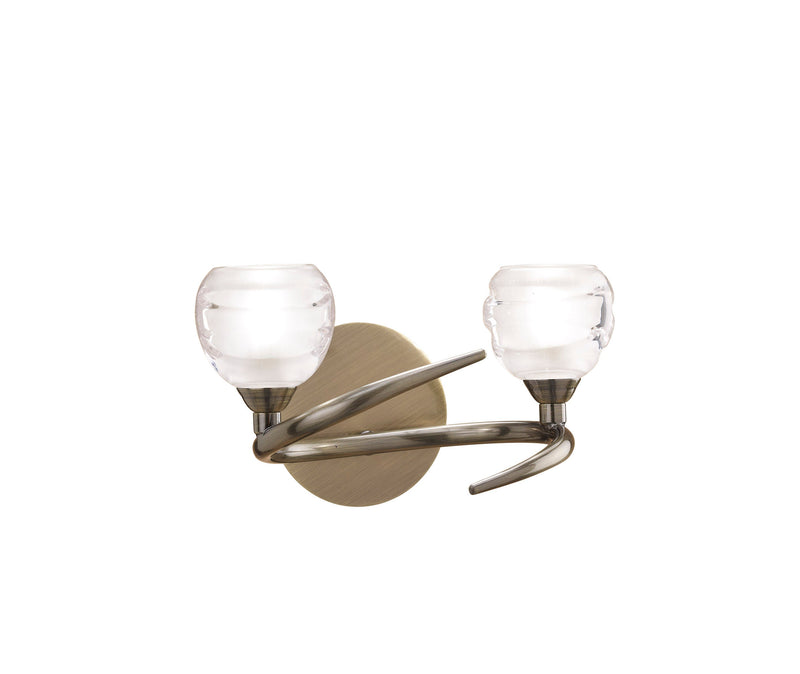 Mantra M1825/S Loop Wall Lamp Switched 2 Light G9 ECO, Antique Brass • M1825/S