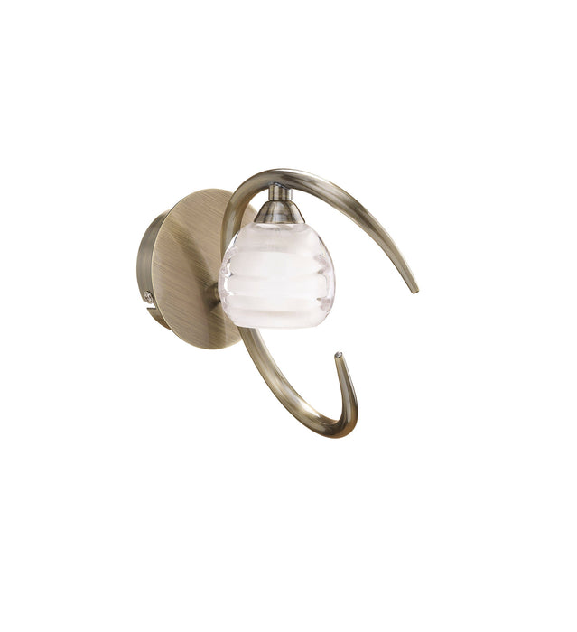 Mantra M1826/S Loop Wall Lamp Switched 1 Light G9 ECO, Antique Brass • M1826/S