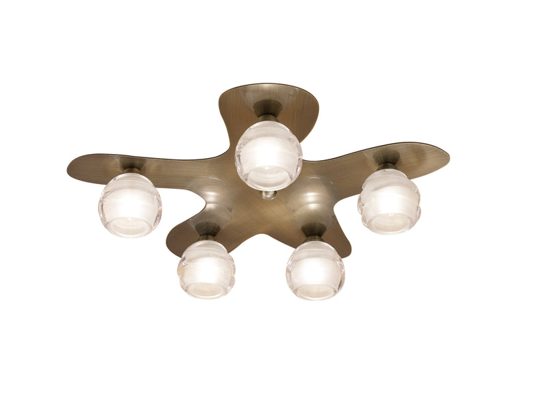 Mantra M1829 Loop Ceiling 5 Light G9 ECO, Antique Brass • M1829