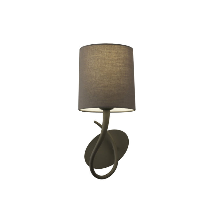 Mantra M3681/S Lua Wall Lamp Switched 1 Light E27, Ash Grey With Ash Grey Shade • M3681/S