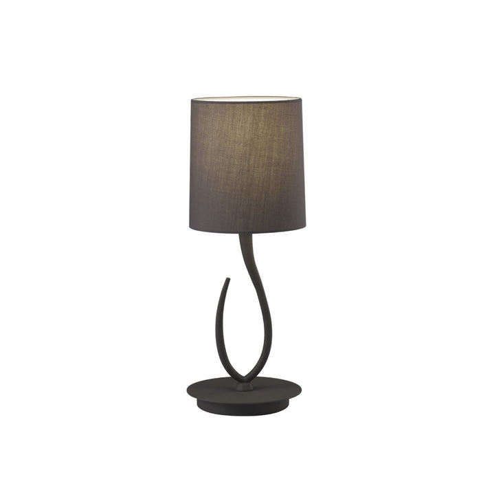 Mantra M3682 Lua Table Lamp 1 Light E27, Small Ash Grey With Ash Grey Shade • M3682