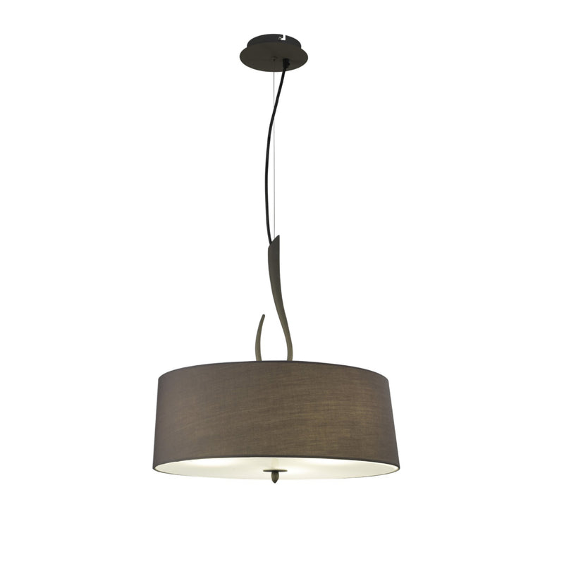 Mantra M3684 Lua Pendant 3 Light E27, Ash Grey With Ash Grey Shade • M3684