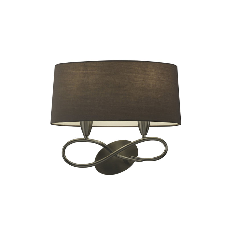 Mantra M3687/S Lua Wall Lamp Switched 2 Light E27, Ash Grey With Ash Grey Shade • M3687/S